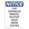 Signmission OSHA Notice Sign, Fire Sprinkler Manual Shutoff, 10in X 7in Rigid Plastic, 7" W, 10" L, Portrait OS-NS-P-710-V-12673 - alternate 1